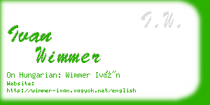 ivan wimmer business card